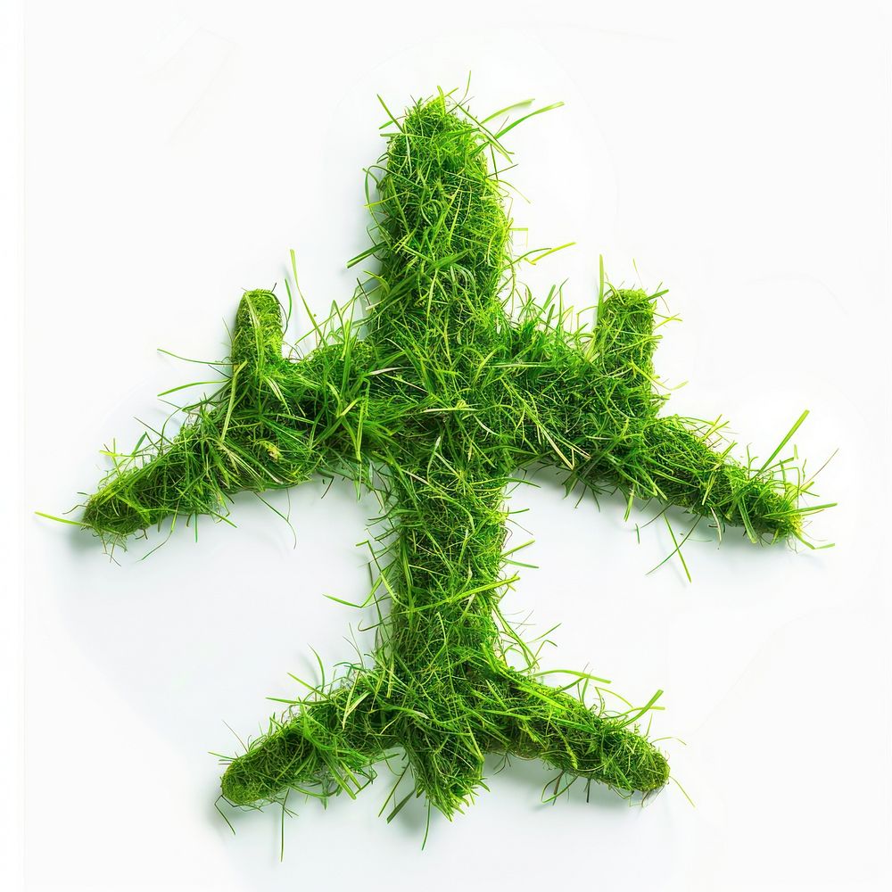Plane shape grass symbol green plant.
