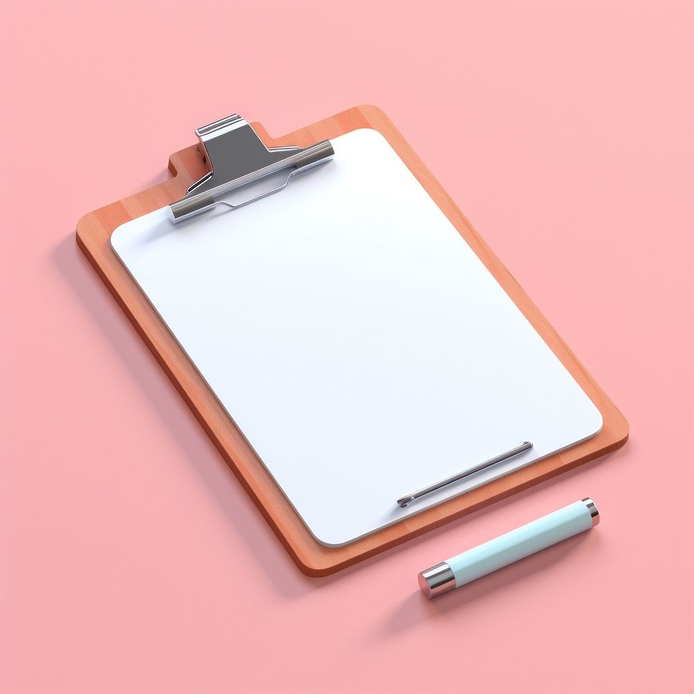 Clipboard white background electronics document.