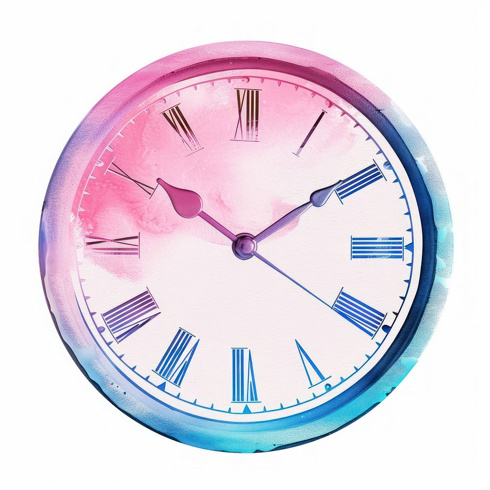 Clock icon Risograph style white background appliance accuracy.