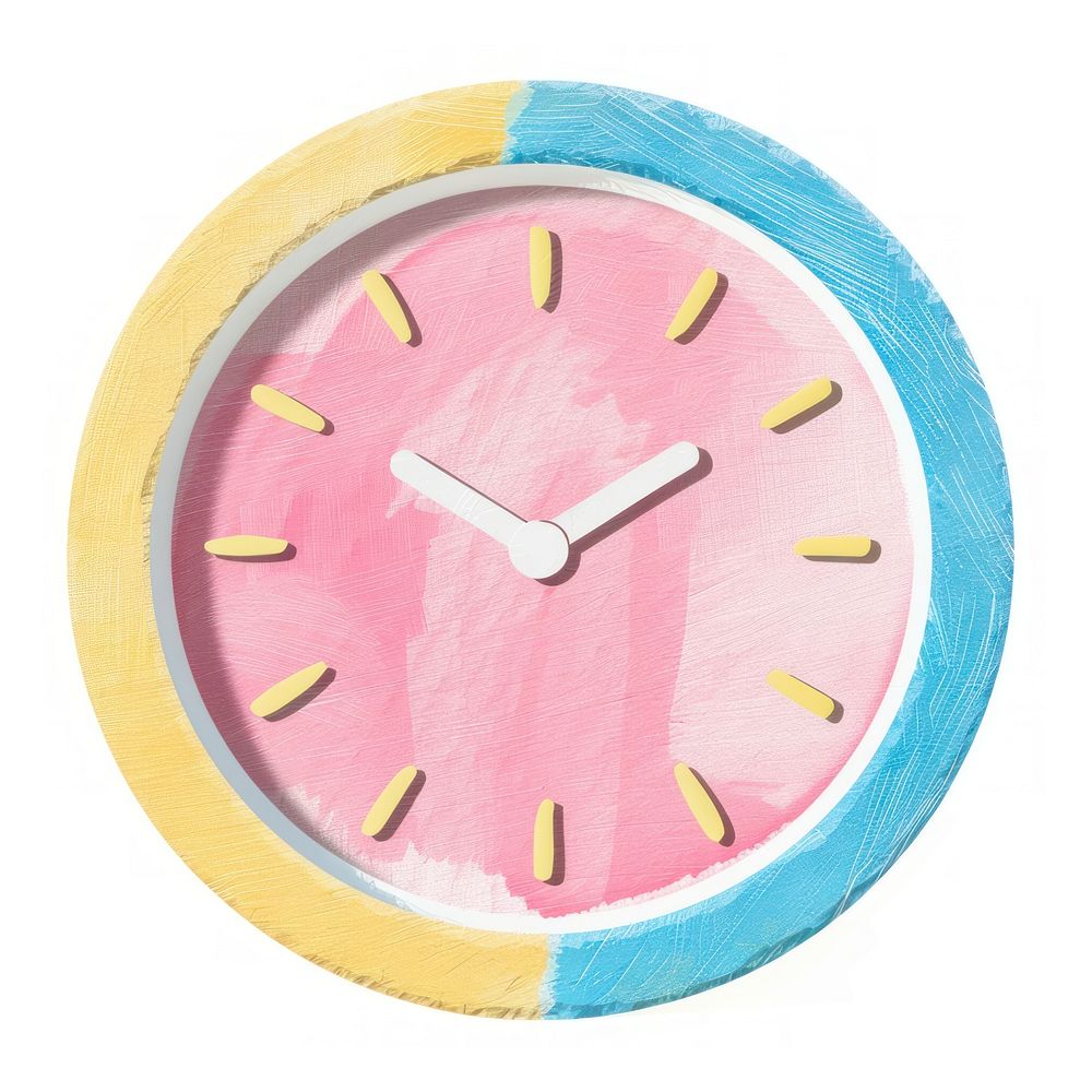 Clock icon Risograph style white background furniture accuracy.
