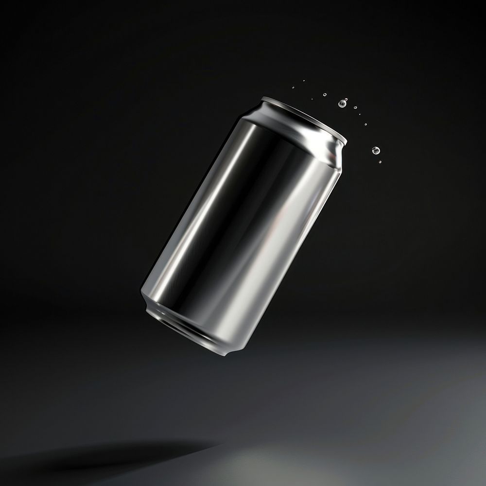 Aluminum can mockup bottle black tin.
