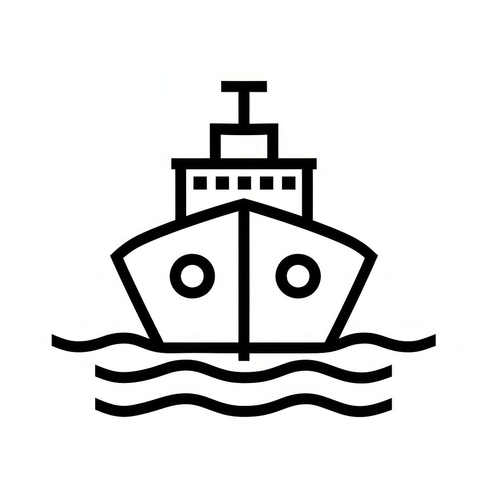A black vector line ship icon electronics watercraft hardware.