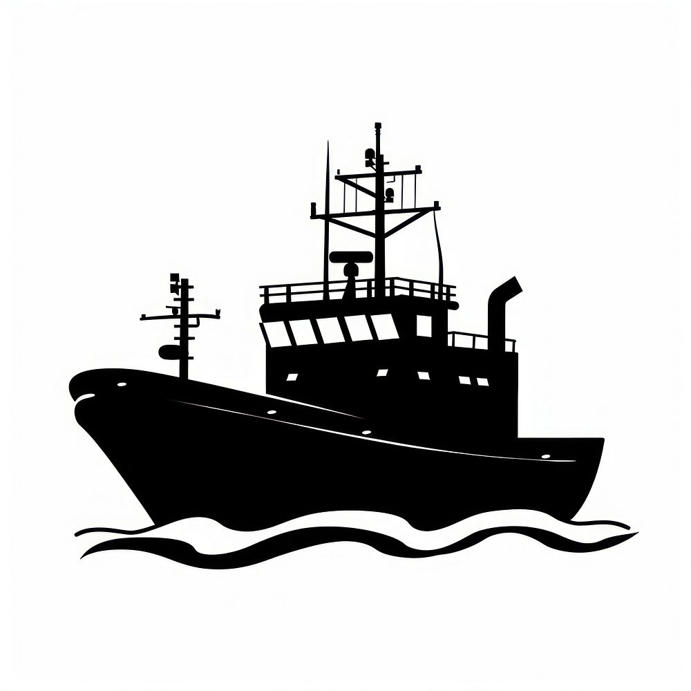 A black silhouette boat cargo icon watercraft vehicle ship.