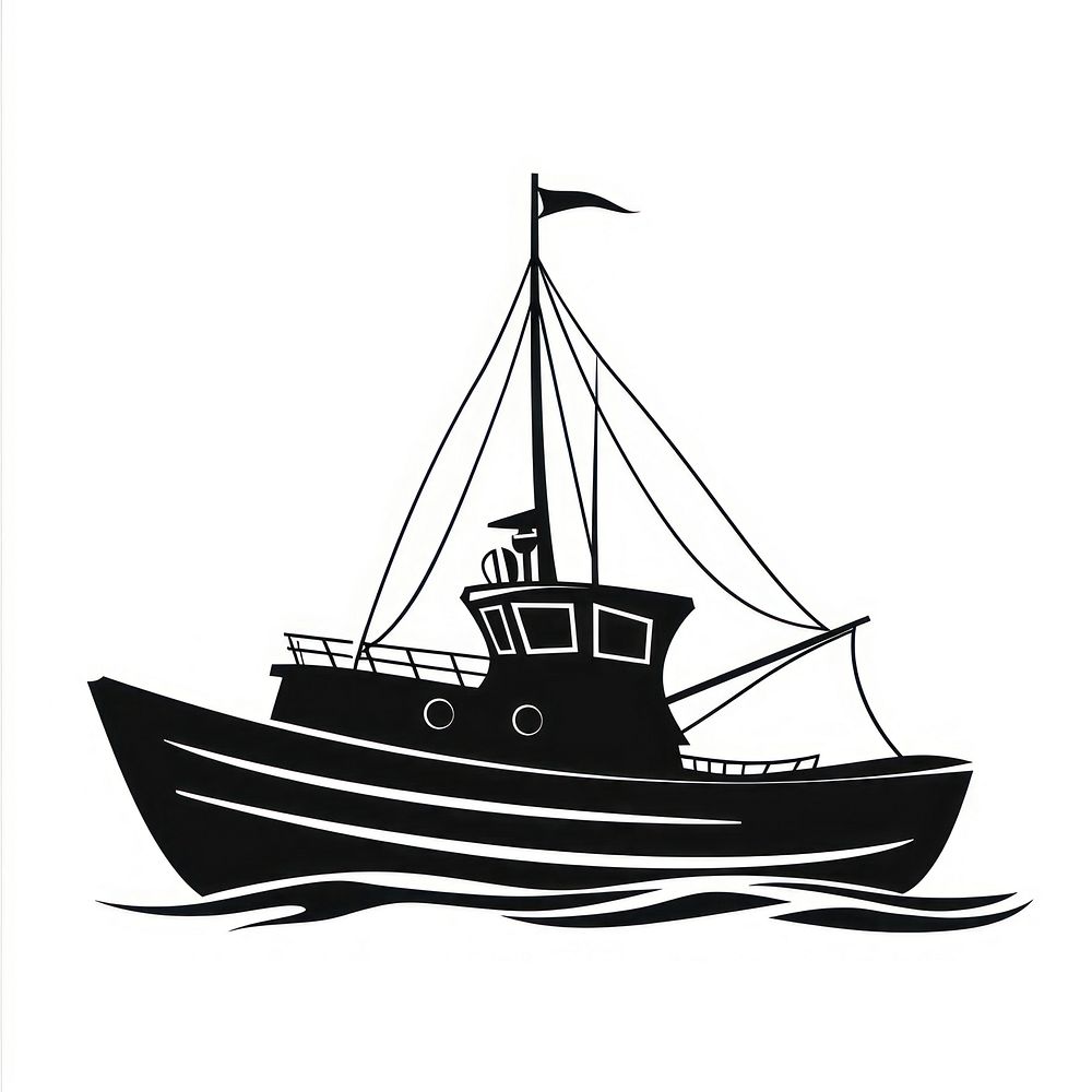 A black silhouette boat icon transportation sailboat vehicle.