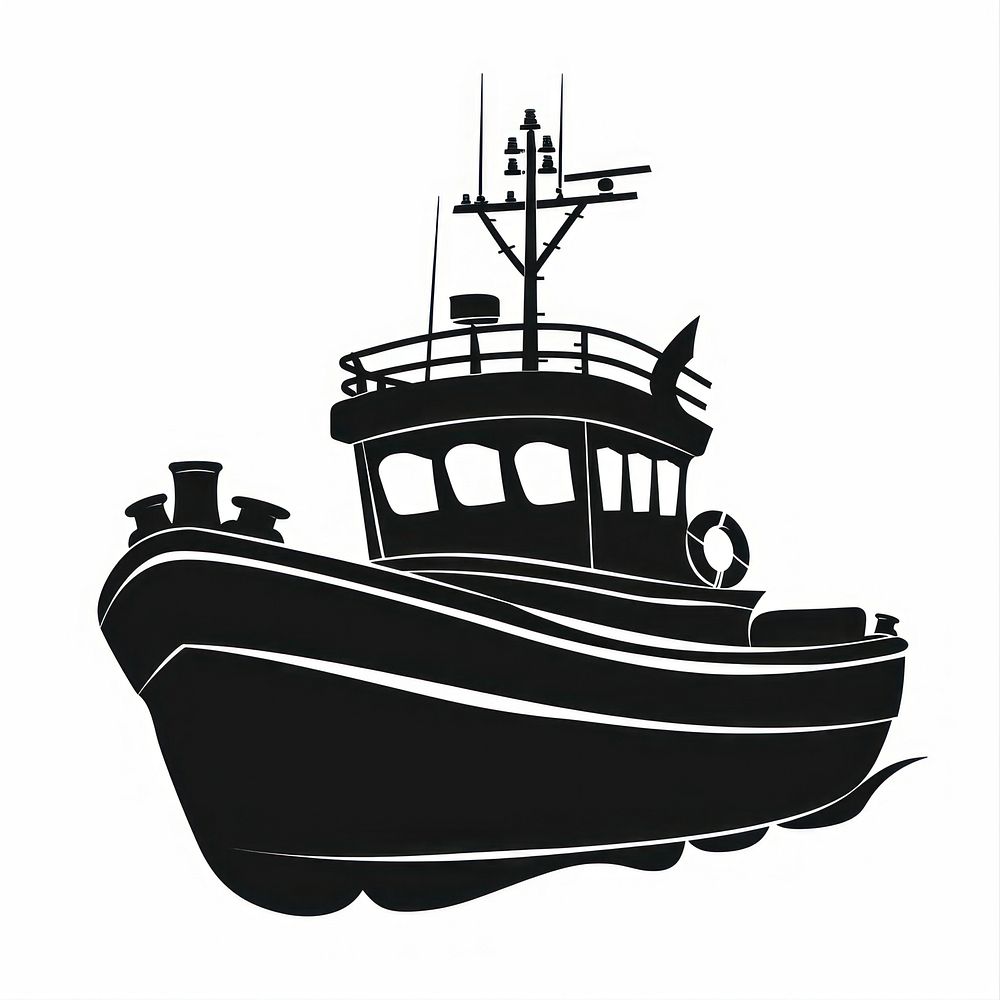 A black silhouette boat icon watercraft vehicle transportation.