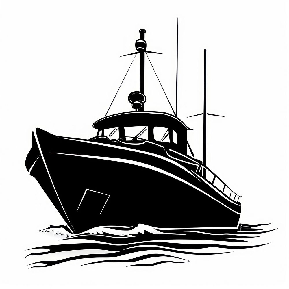 A black silhouette boat icon sailboat vehicle yacht.