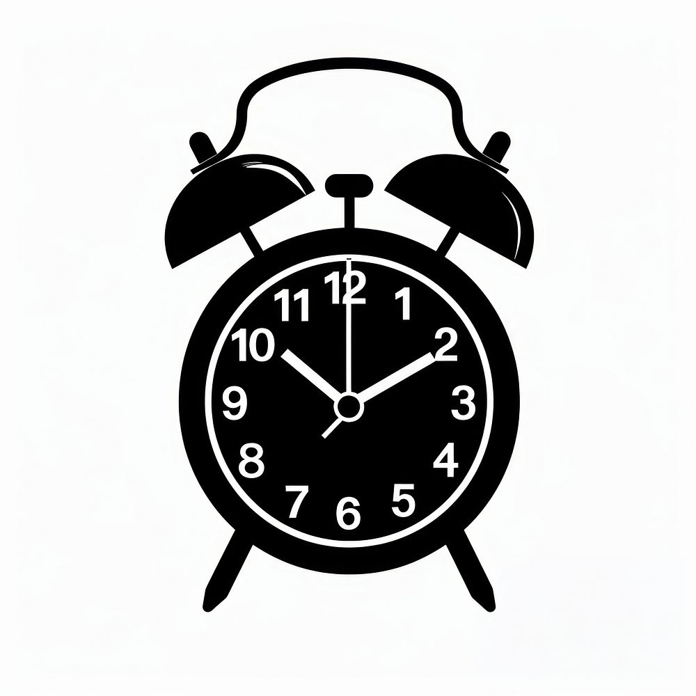 Clock logo icon black white background furniture.