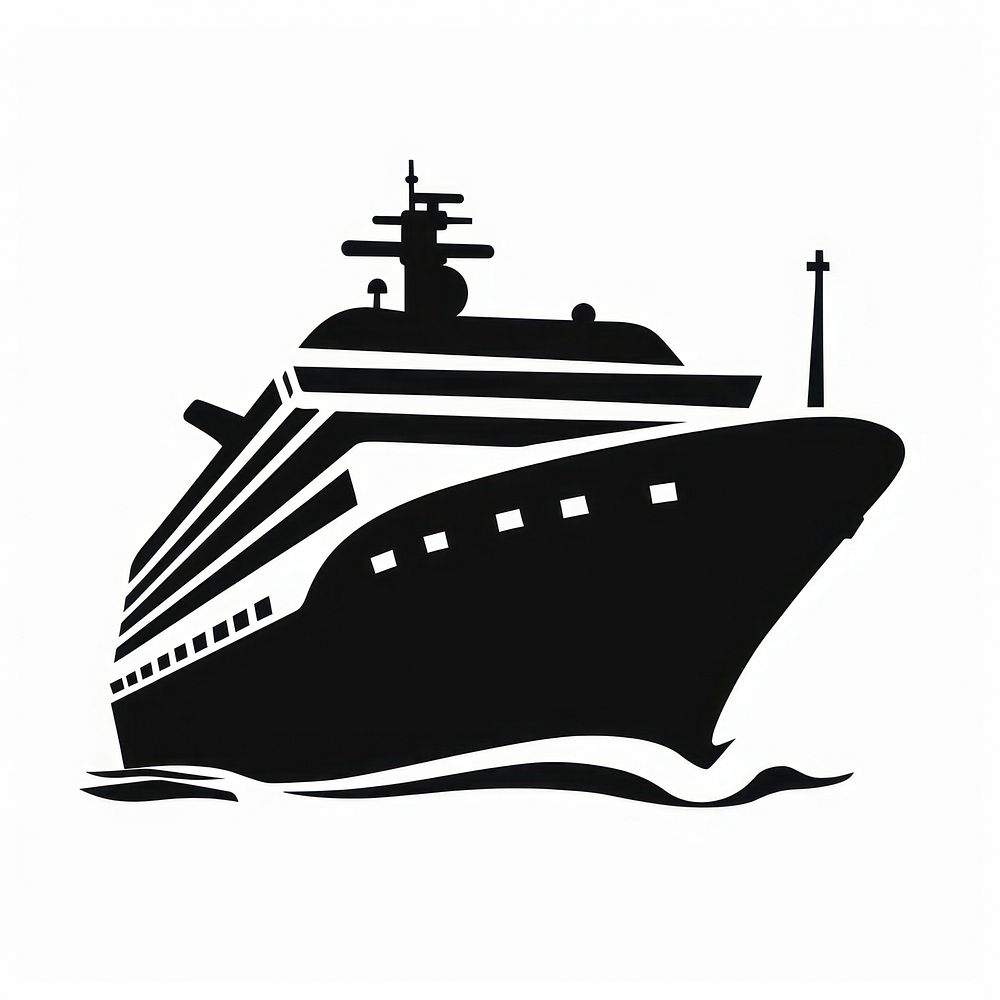 black silhouette cruise ship icon | Free Photo Illustration - rawpixel