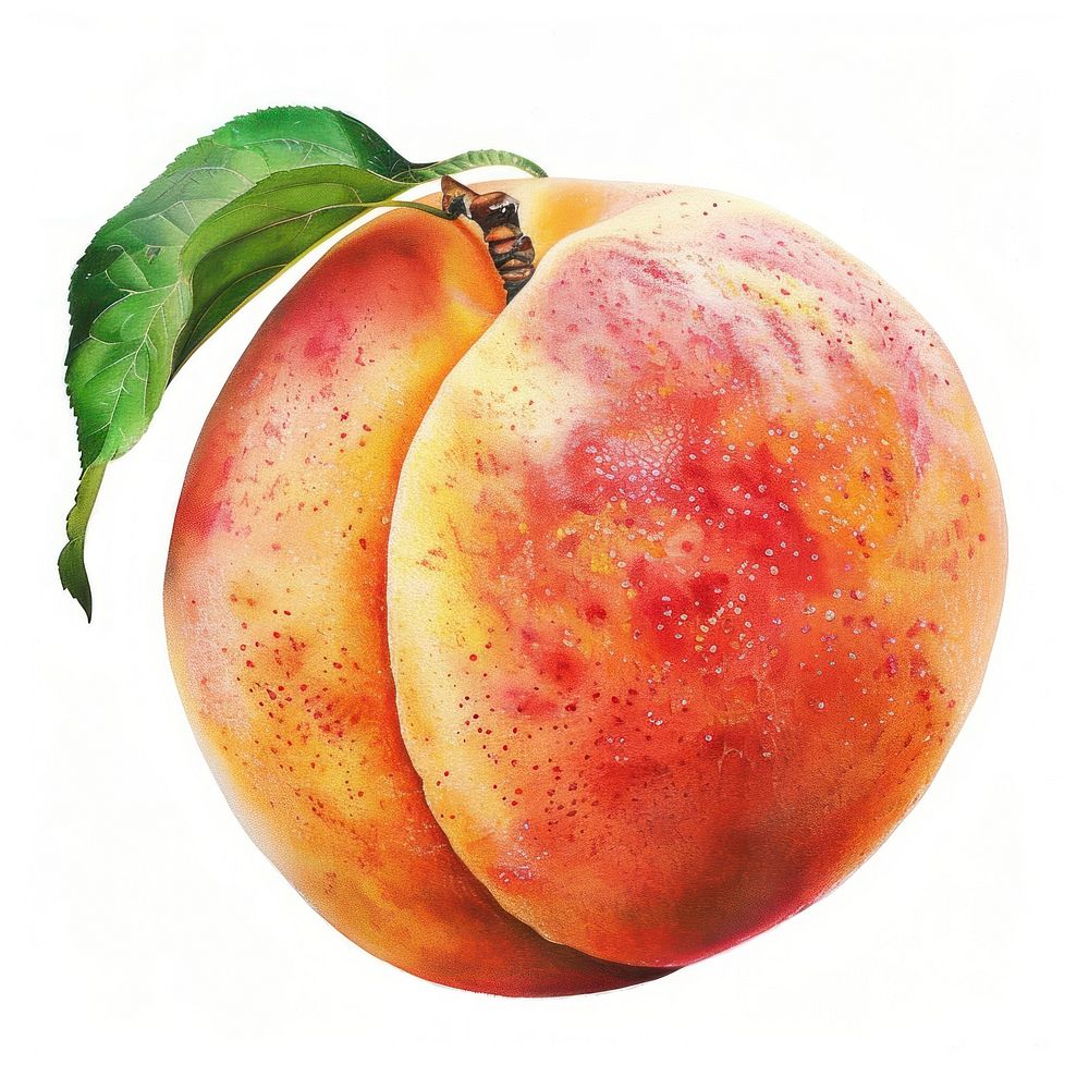 Juicy peach produce fruit plant.