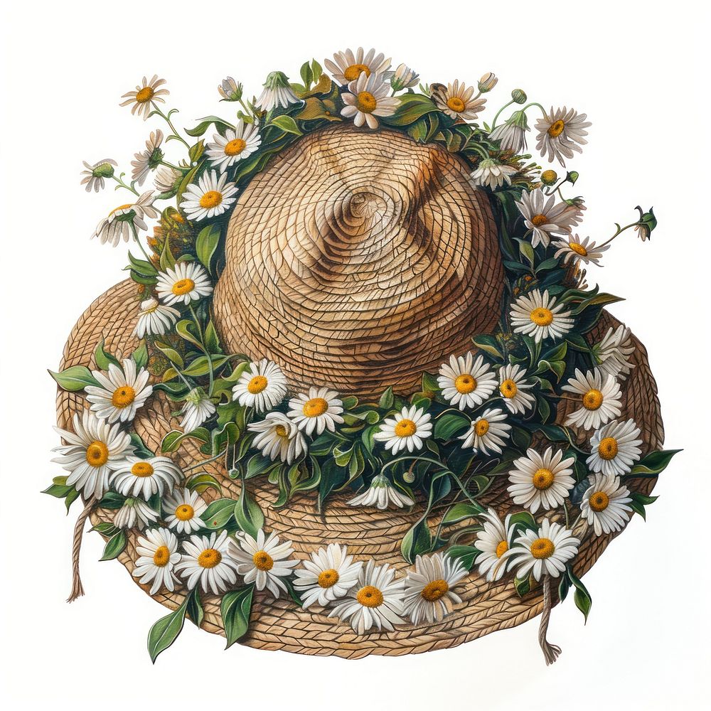 A whimsical daisy chain hat countryside asteraceae.
