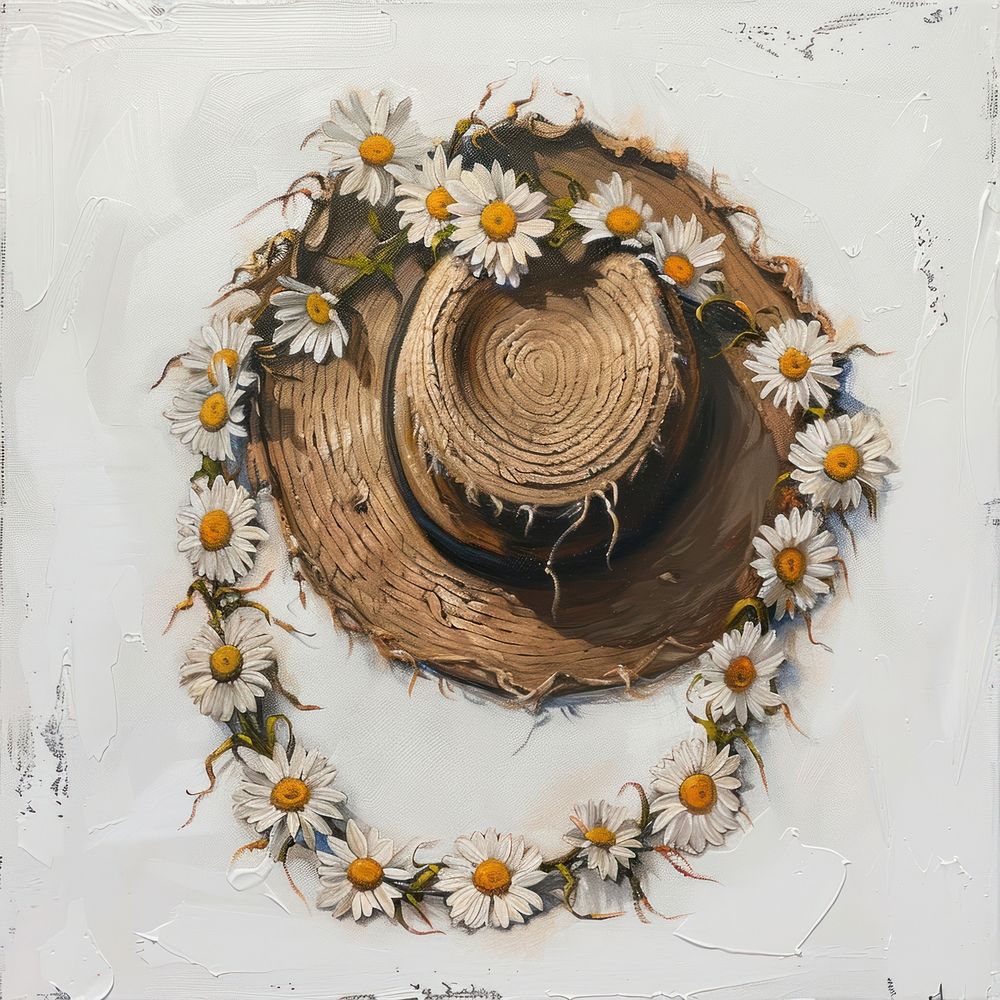 A whimsical daisy chain painting hat asteraceae.