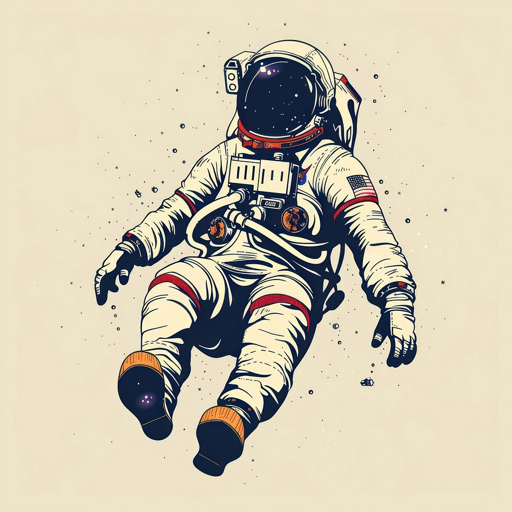 Astronaut man floating astronomy clothing footwear.