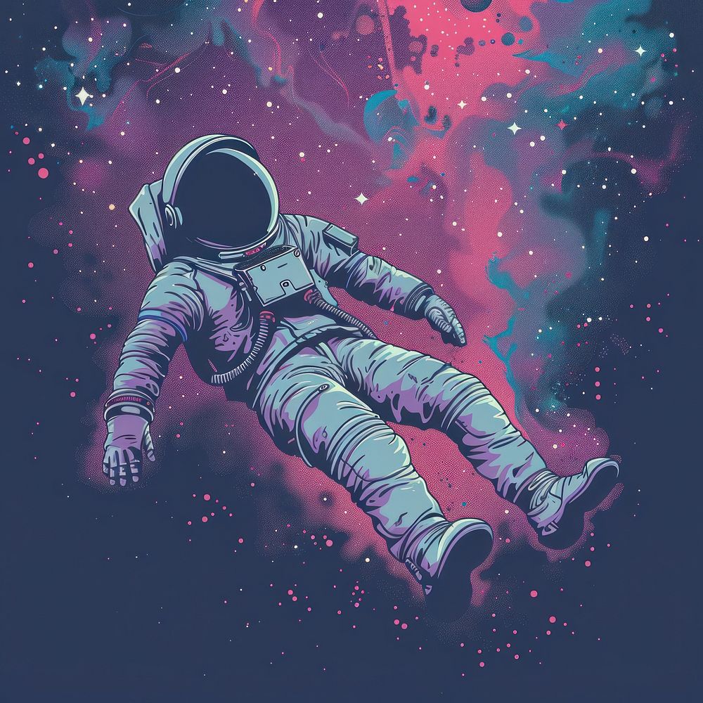 Astronaut man floating astronomy universe clothing.