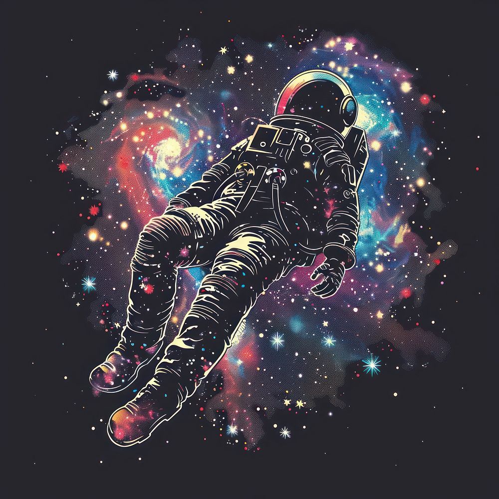 Astronaut man floating transportation astronomy universe.
