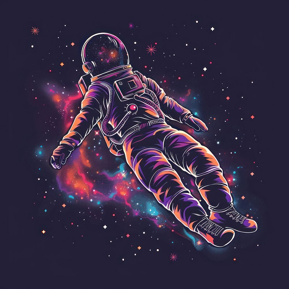 Astronaut man floating astronomy graphics clothing.