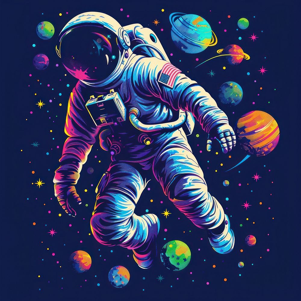 Astronaut spaceguy in out space art astronomy universe.