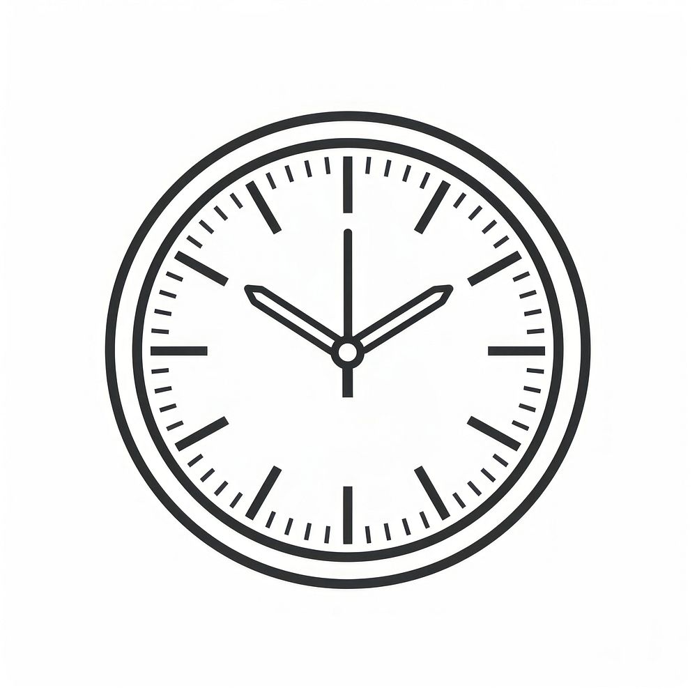 Clock line icon white monochrome accuracy.