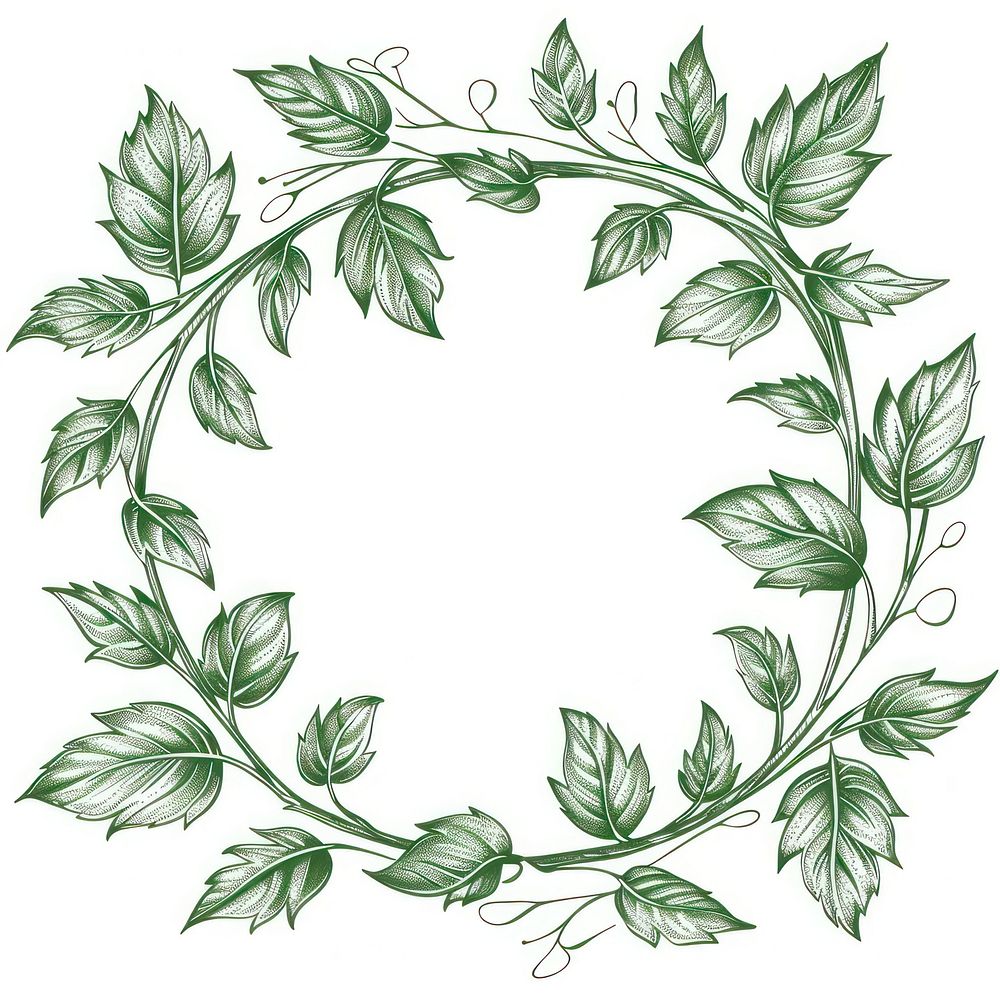 Leaf in style of frame pattern drawing sketch.