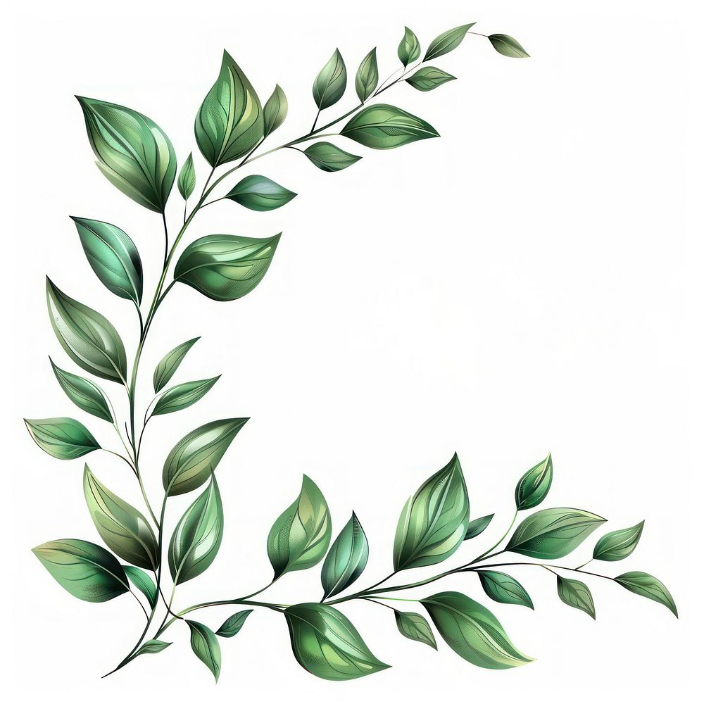 Leaf in style of frame pattern plant green.