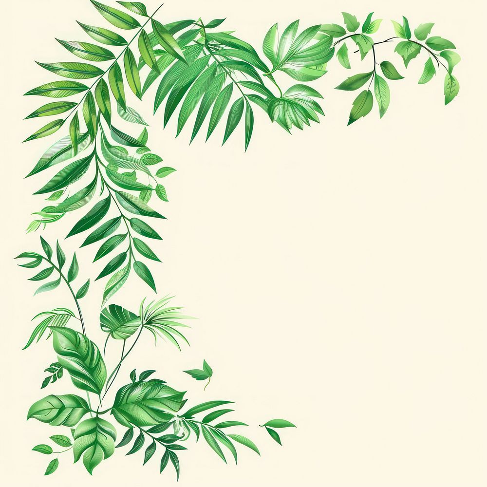 Leaf in style of frame backgrounds pattern plant.