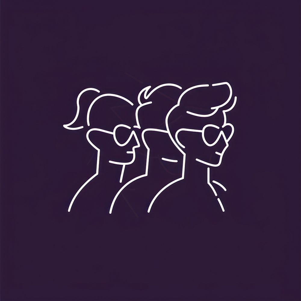 Logo of team line togetherness silhouette.