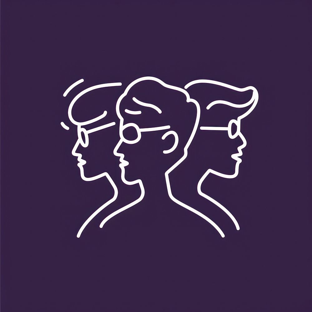 Logo of team silhouette line togetherness.
