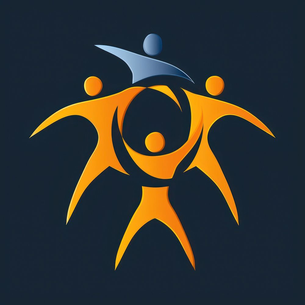 Logo of teamwork symbol representation togetherness.