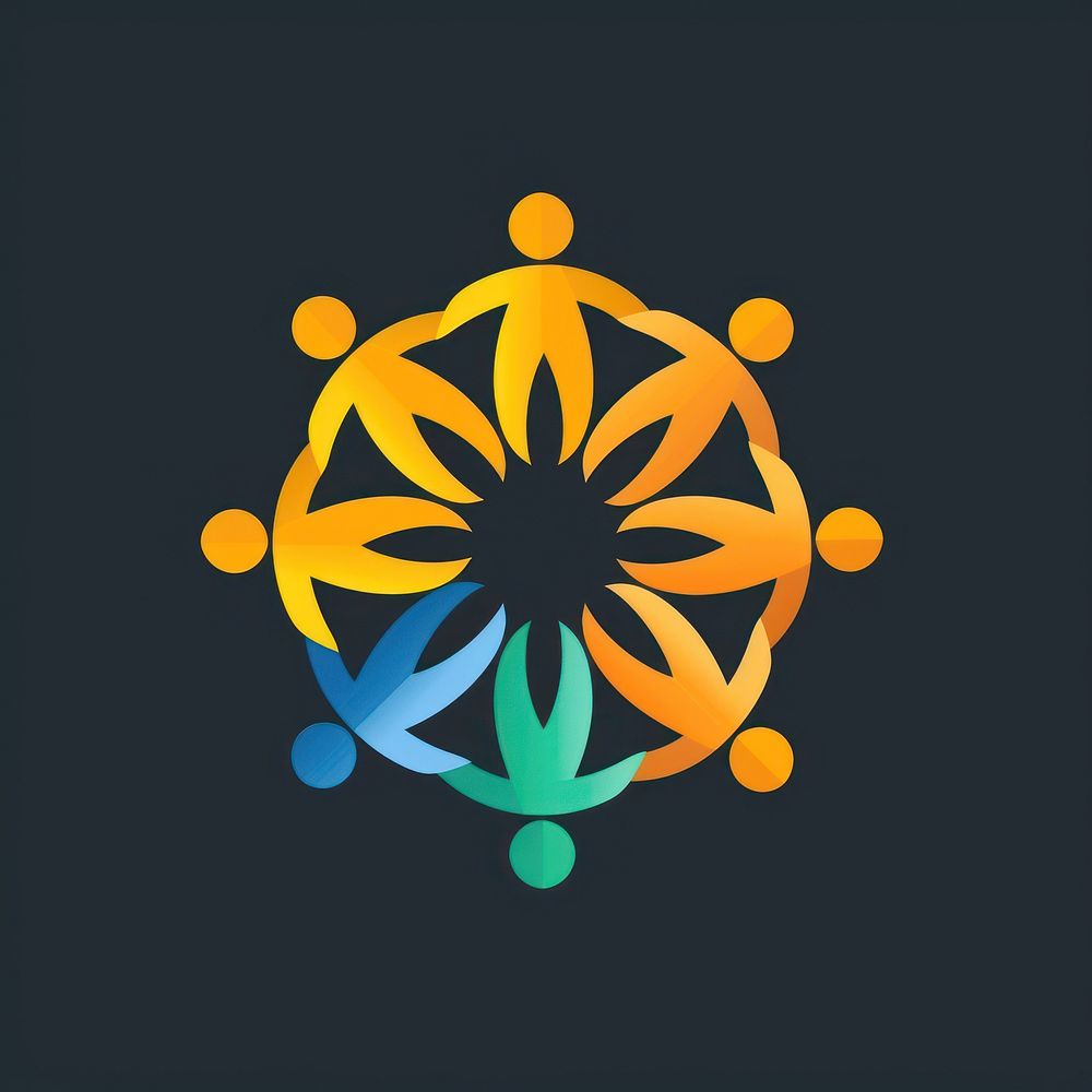 Logo of teamwork togetherness creativity graphics.