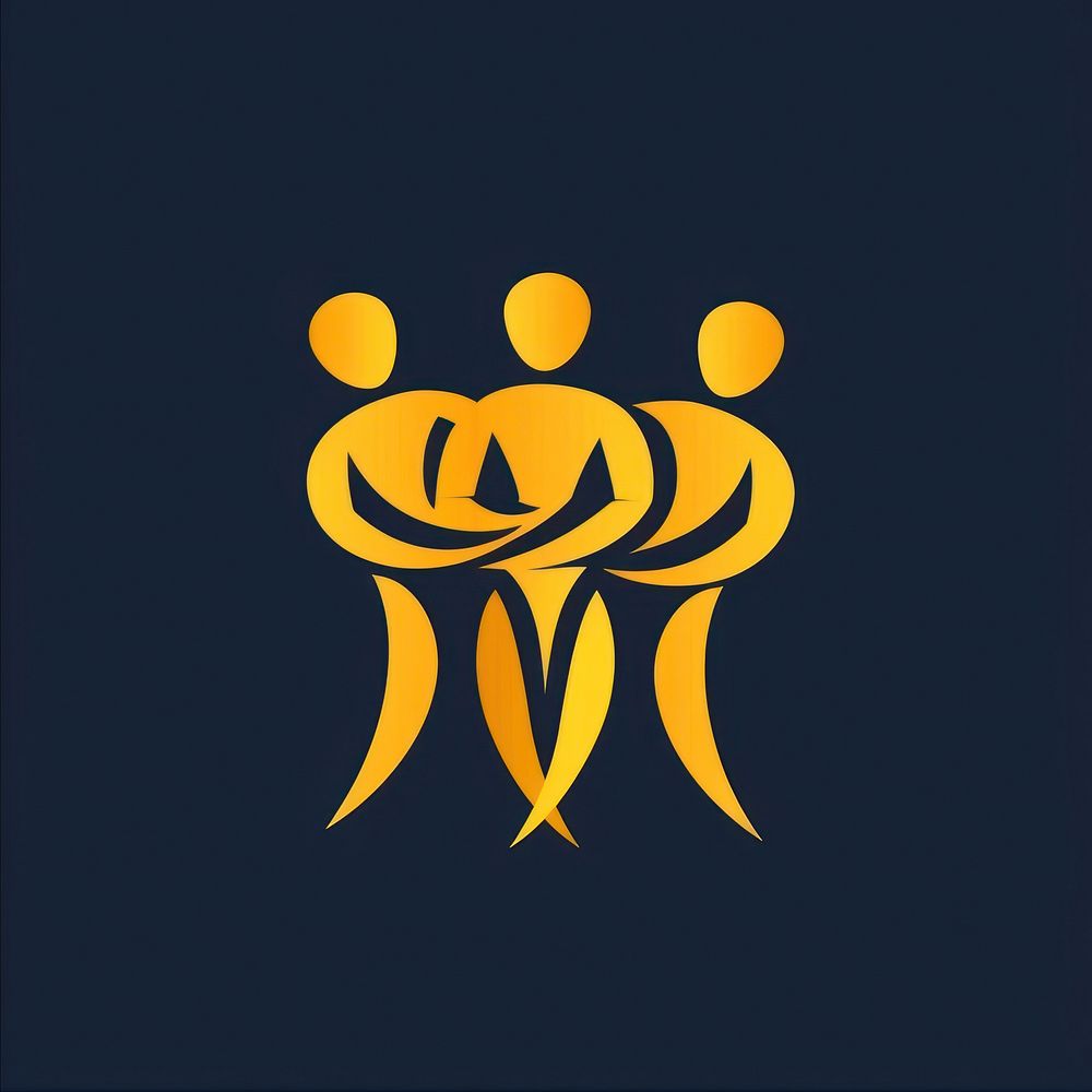 Logo of teamwork symbol togetherness cooperation.
