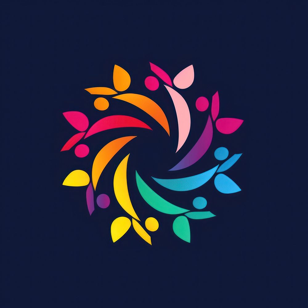Logo of teamwork pattern art creativity.