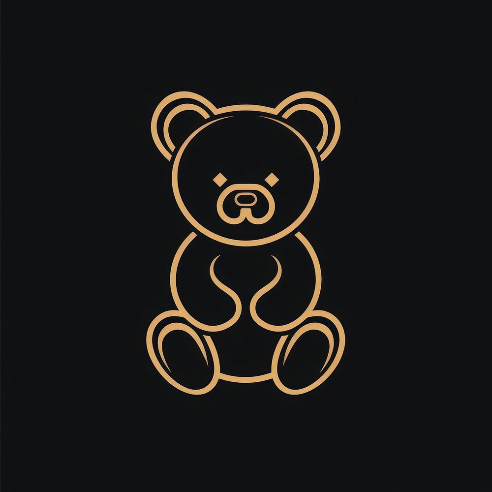 Logo of teddy bear mammal line representation.