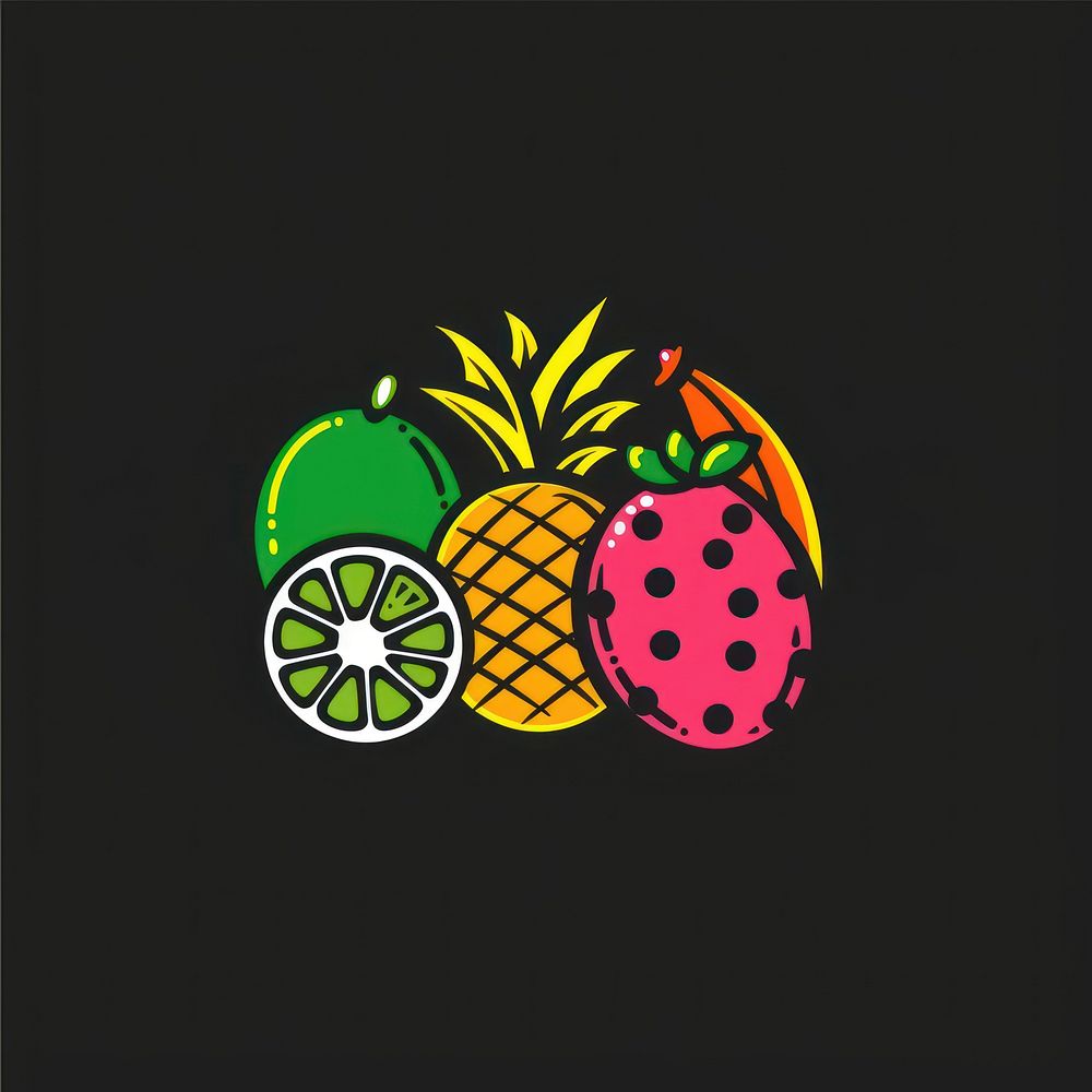 Logo of tropical fruits pineapple plant food.
