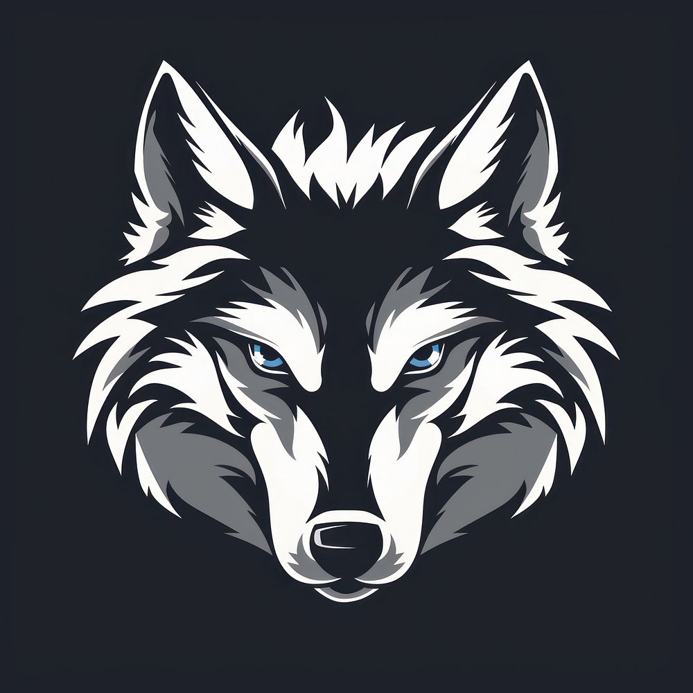 Logo of wolf animal mammal monochrome.