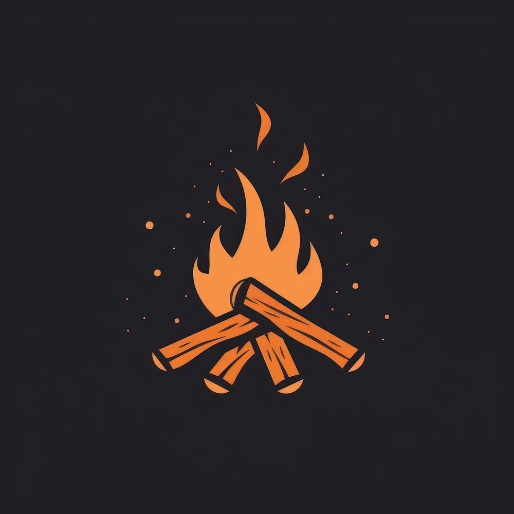 Logo of campfire bonfire illuminated fireplace.
