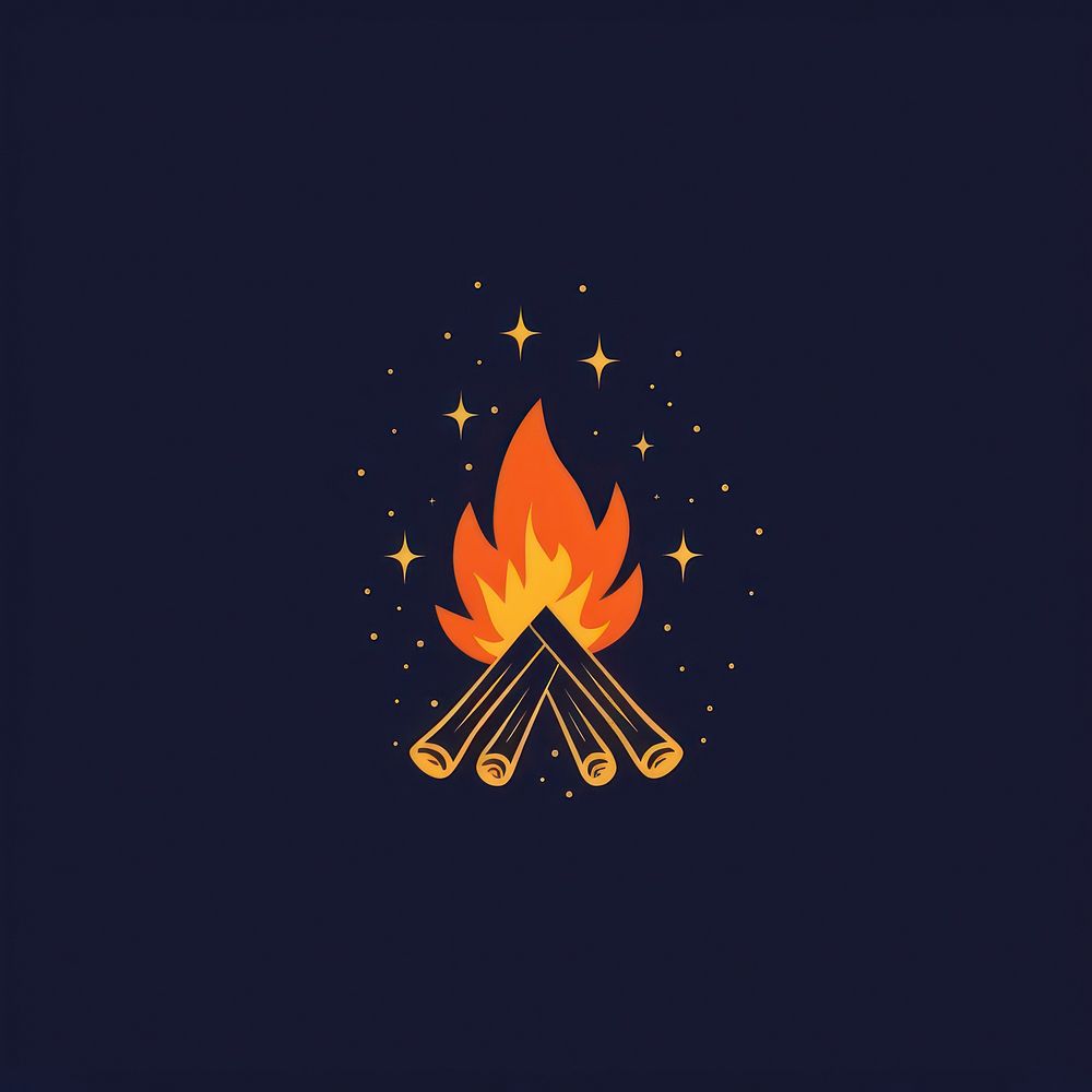 Logo of campfire night illuminated astronomy.