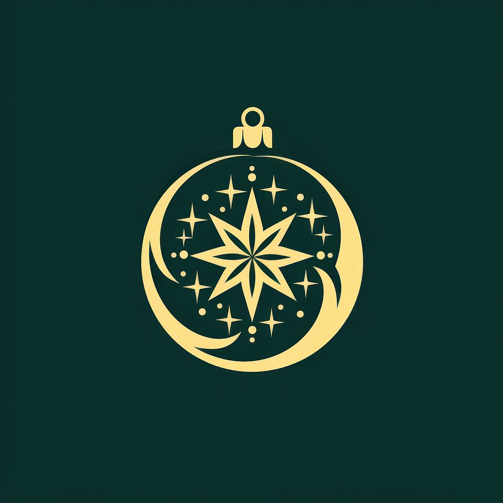 Logo of christmas ornaments illuminated celebration decoration.