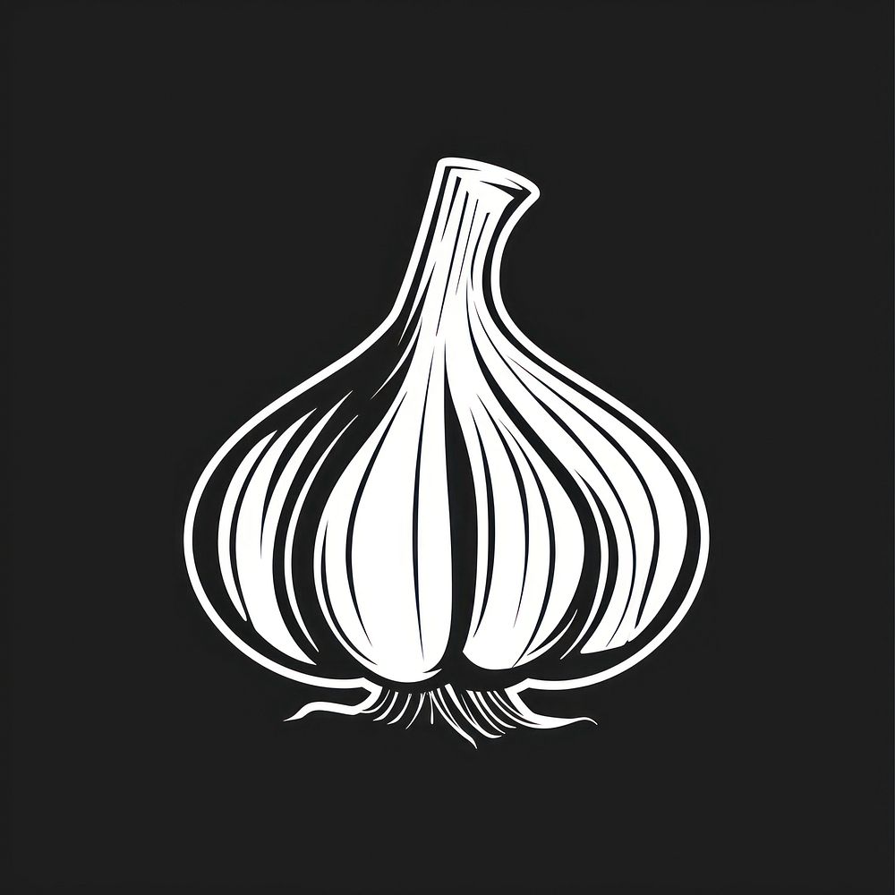 Logo of garlic vegetable food monochrome.
