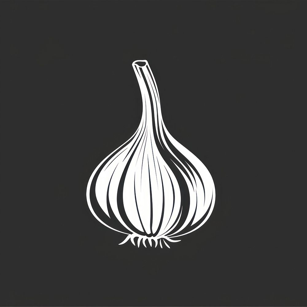 Logo of garlic vegetable food monochrome.