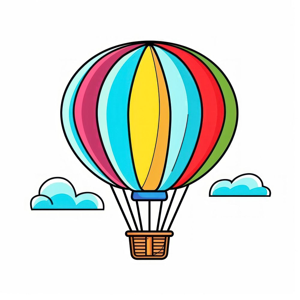 Logo of hot air balloon aircraft vehicle line.