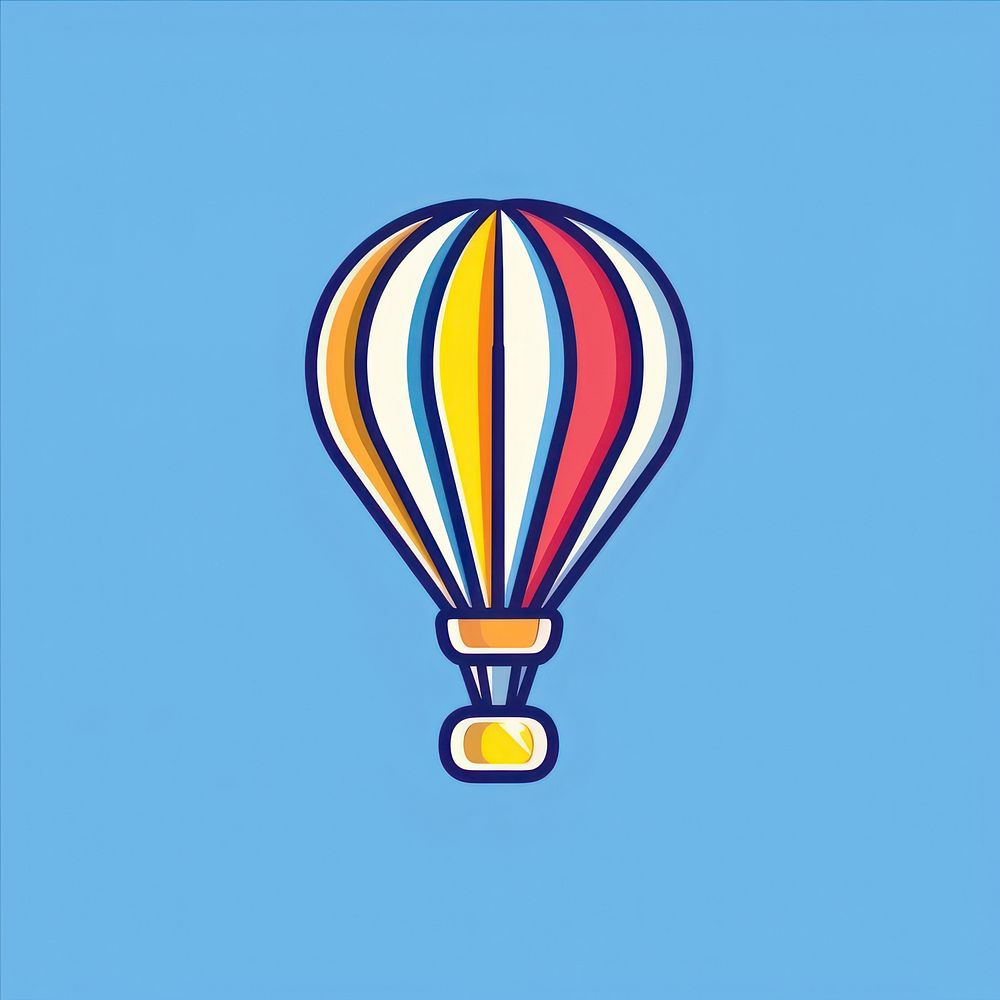 Logo of hot air balloon aircraft vehicle transportation.