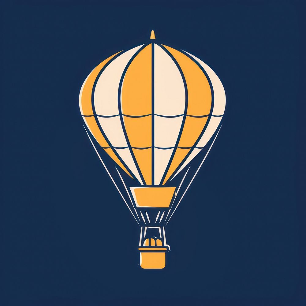Logo of hot air balloon aircraft vehicle transportation.
