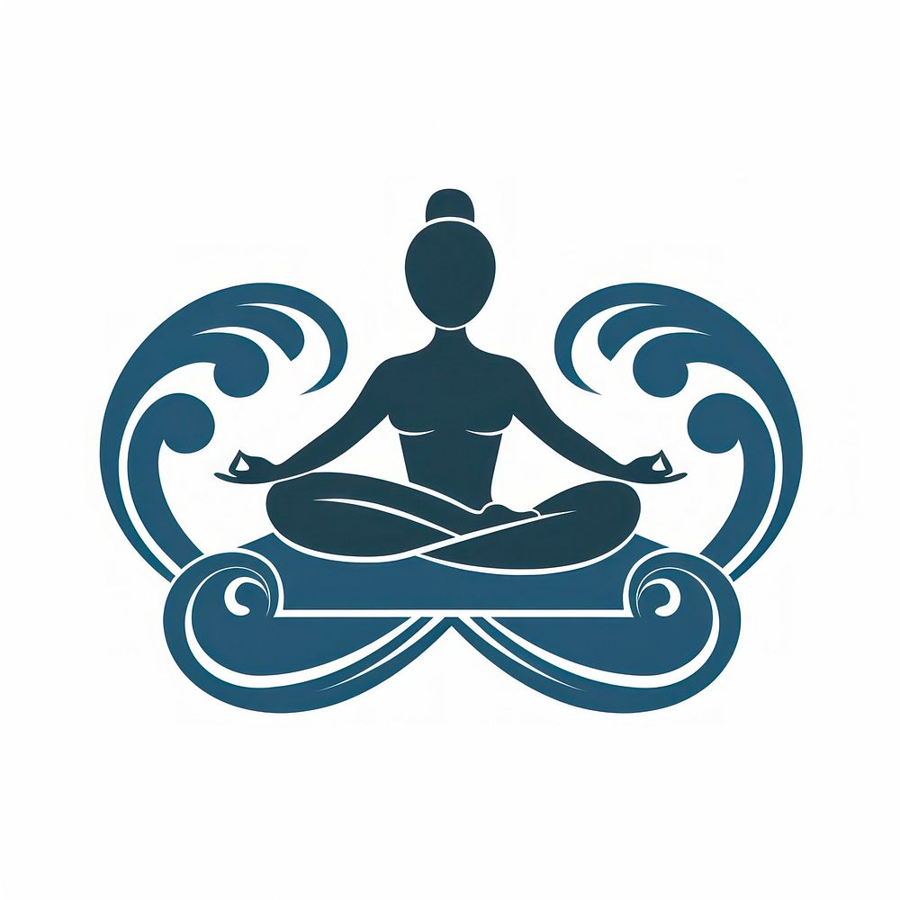 Logo of person holding yoga mat representation spirituality creativity.