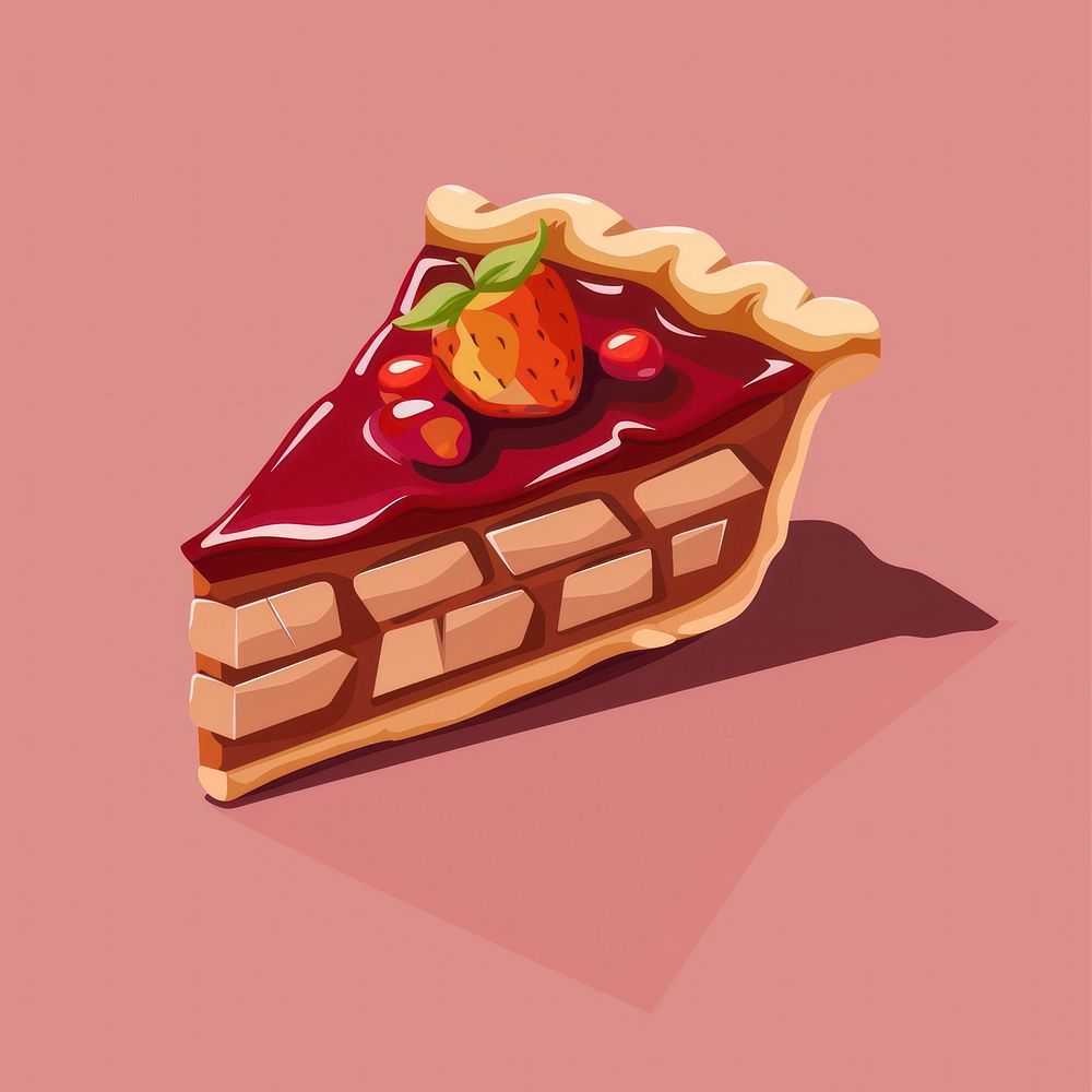 Logo pie strawberry dessert food. | Free Photo Illustration - rawpixel