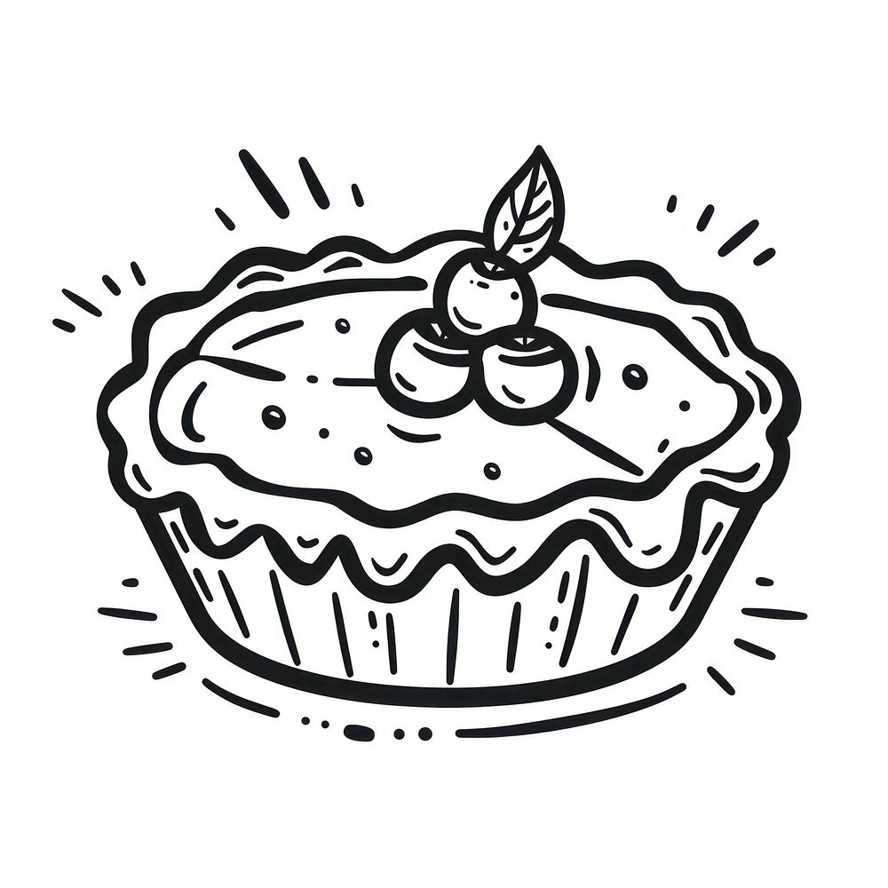 Logo of pie dessert cupcake doodle.