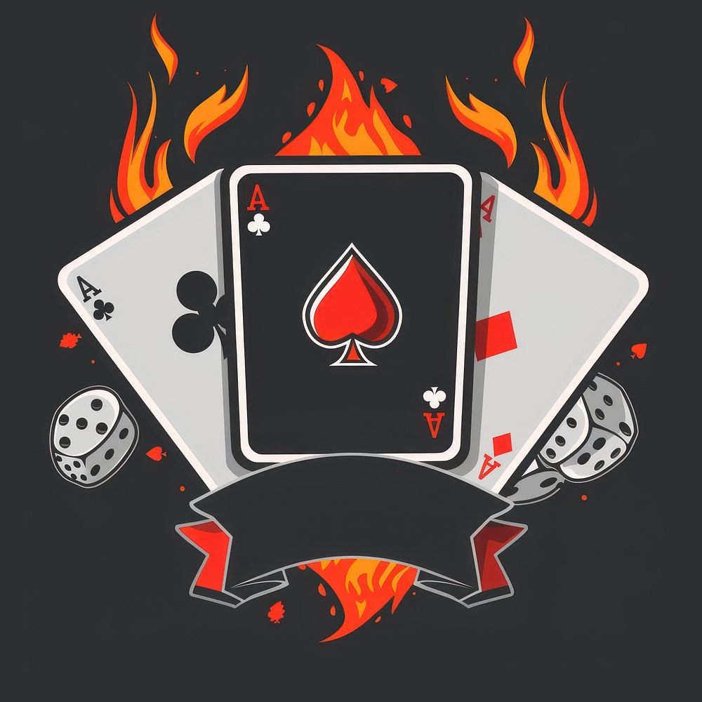 Logo of poker gambling game clapperboard.