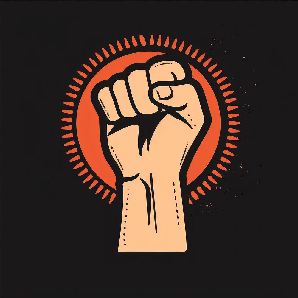 Logo of protest hand technology creativity.