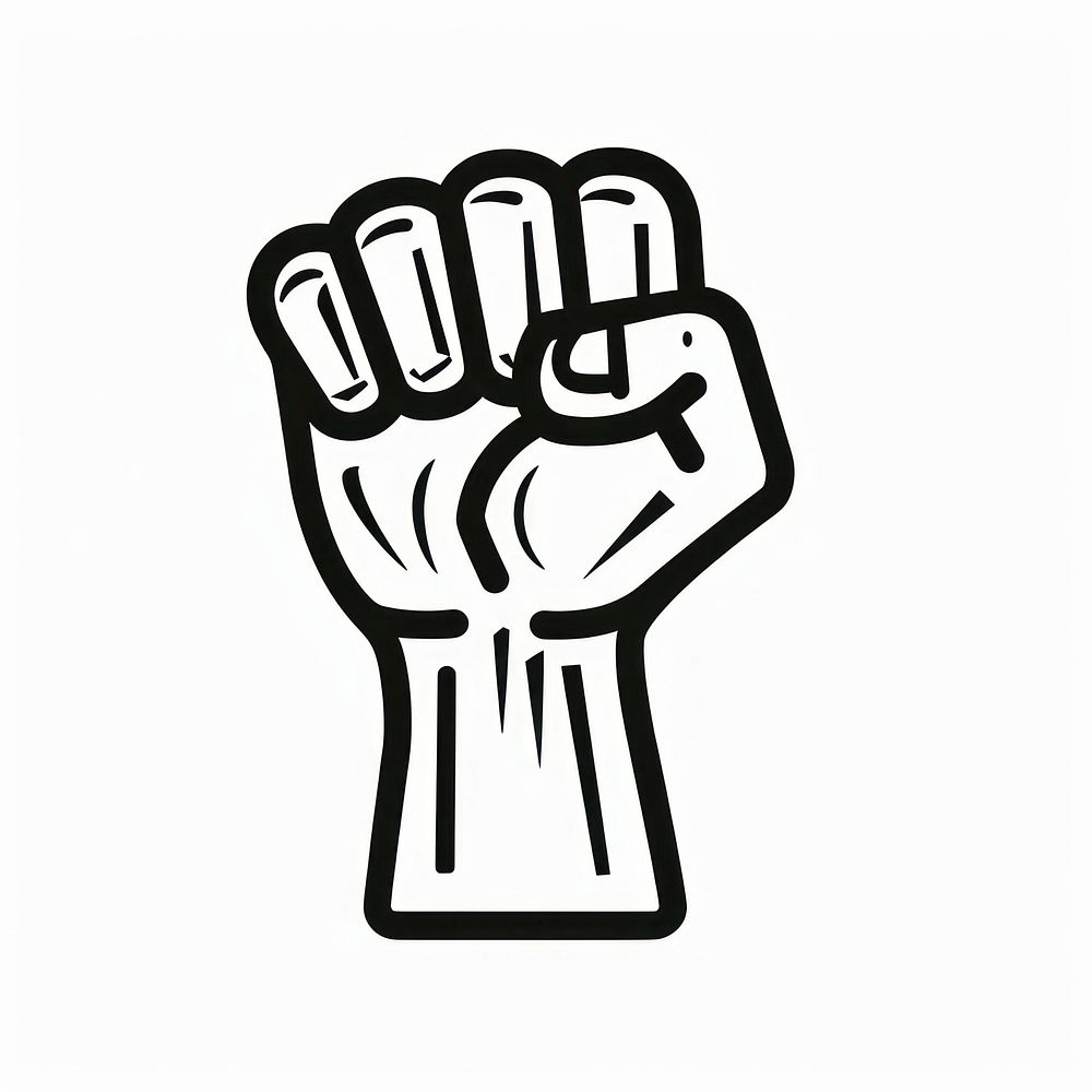Logo of protest line hand gesturing.