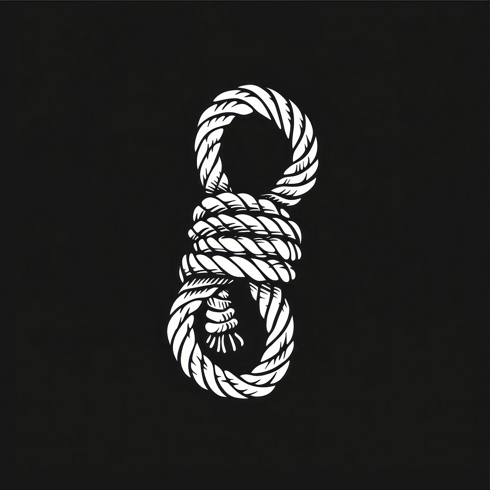 Logo of rope line knot monochrome.