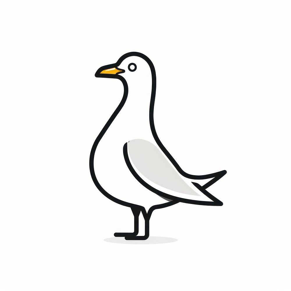 Logo of seagull drawing animal sketch.