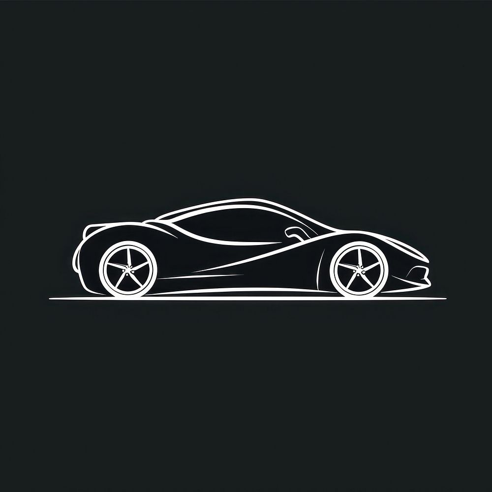 Logo of sports car vehicle drawing sketch.